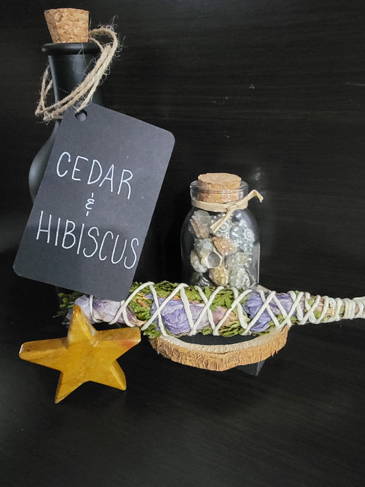 Cedar and Hibiscus Cleansing Wands