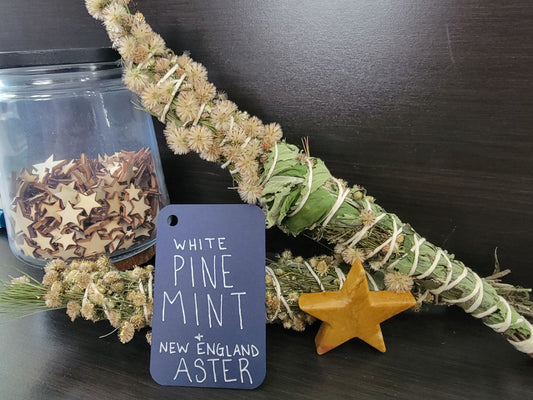 White Pine, Mint, New England Aster Cleansing Wand