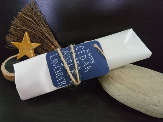 White Cedar, Purple Aster, and Lavender Cleansing Wand